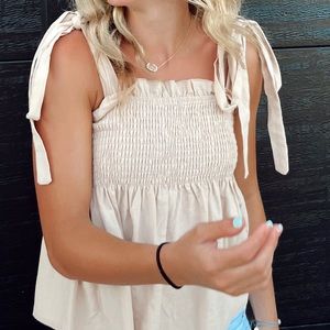 SHEIN xs/s light brown tie strap tanktop